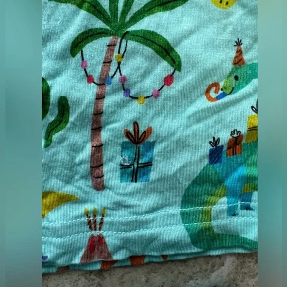 VGUC Little Sleepies Birthday Dinosaurs 2 Piece Shorts Pajama Set 12-18 months - Picture 3 of 5